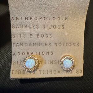Anthropologie Iridescent Blue Stud Earrings